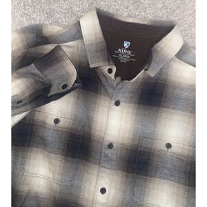 KUHL Men's XL The Law Flannel Button Heavy Multi Color Plaid Long Sleeve Hiking